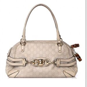 AUTHENTIC!! GUCCI Guccissima Large Wave Boston Off White